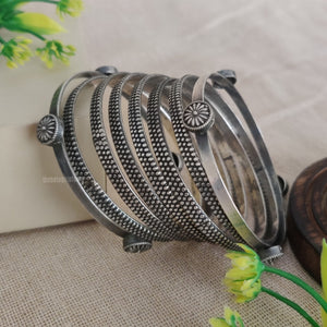 "Saraa"Silver Look Alike Oxidized Bangles Combos "Saraa"Silver Look Alike Oxidized Bangles Combos