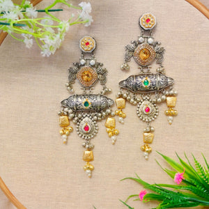 Dual Tone Statment Earring Dual Tone Statment Earring