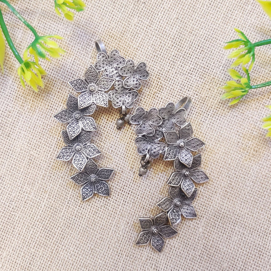 Floral Silver earcuff