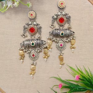 Dual Tone Long Earring Dual Tone Long Earring