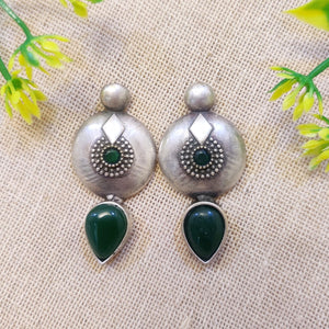 "Tanik" Silver Look Alike Stone Earrings "Tanik" Silver Look Alike Stone Earrings