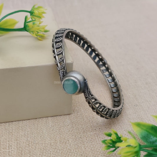 “Vanya” Silver Look Alike Oxidised Kada