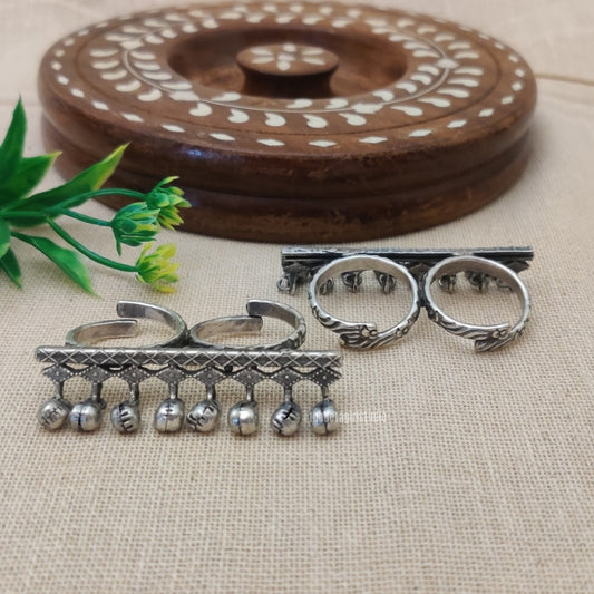"Krista" Silver Look Alike Oxidized Ring
