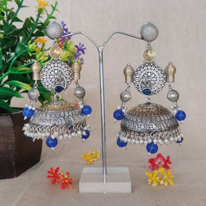 "Girija" Silver Look Alike Oxidized Earrings "Girija" Silver Look Alike Oxidized Earrings