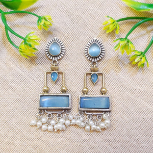 Sky Blue Dual Tone Earring Sky Blue Dual Tone Earring