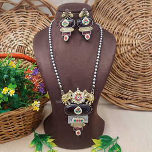 "Ellora" Silver Look Alike Kundan Necklace "Ellora" Silver Look Alike Kundan Necklace