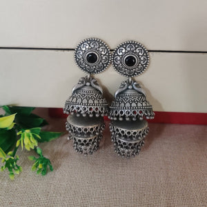 "Awezah"Silver look alike Oxidised Earring "Awezah"Silver look alike Oxidised Earring
