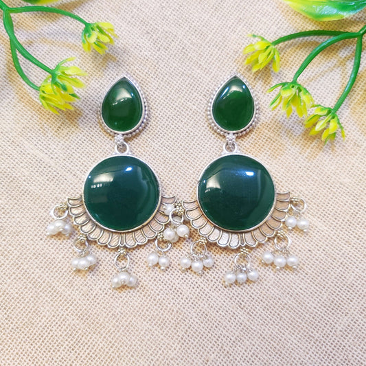 "Ragini" Silver Look Alike Dual Tone Earrings