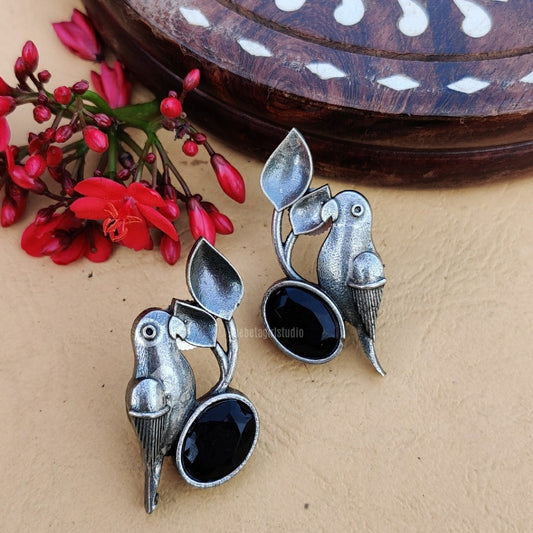 "Pihu” Silver Look Alike Oxidised Earring