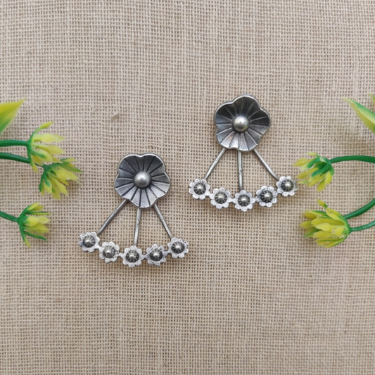 oxidized silver-look earrings