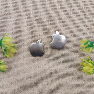 Oxidised apple stud earring Oxidised apple stud earring