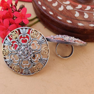 “Gulshan” Silver Look Alike Oxidised Ring “Gulshan” Silver Look Alike Oxidised Ring
