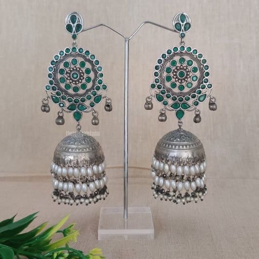 “Omni” Silver Look Alike Oxidised Earring