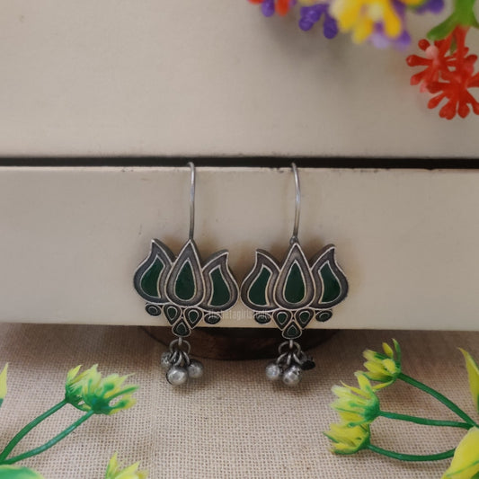 "FloraTwirl" Silver Look Alike Dangler