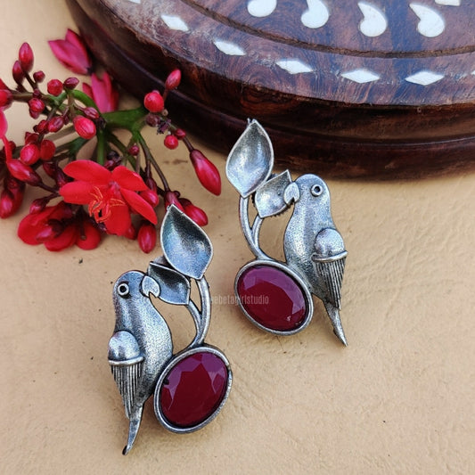 "Pihu” Silver Look Alike Oxidised Earring