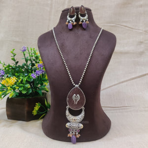 "Shuk"Silver Look Alike Oxidised Necklace "Shuk"Silver Look Alike Oxidised Necklace