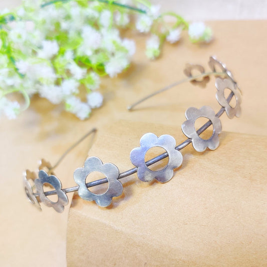 "Aahana" Silver Look Alike Oxidised Hairband