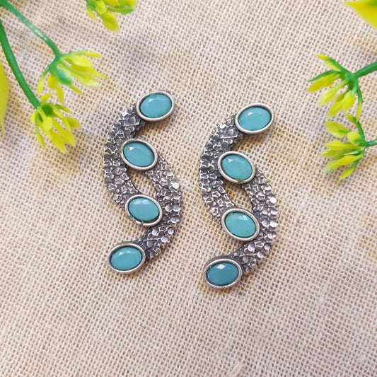 "Kanika" Silver Look Alike Stone Earrings