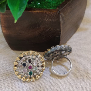 "Pranay" silver look alike dule tone Ring "Pranay" silver look alike dule tone Ring