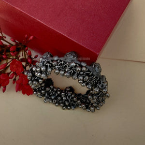 "Tricone ghughroo" Silver Look Alike Oxidised Kada "Tricone ghughroo" Silver Look Alike Oxidised Kada