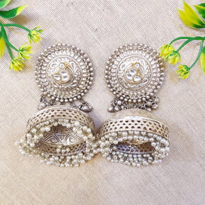 big silver plated jhumkas big silver plated jhumkas