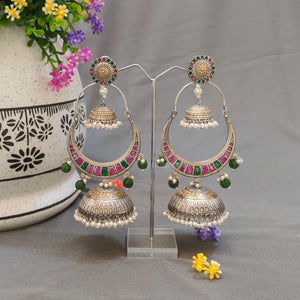 "Elegance" Silver Look Alike Chandbali "Elegance" Silver Look Alike Chandbali
