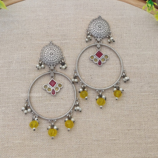 "Ringaz" Silver Look Alike Oxidized Earrings