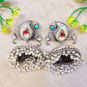 oxidised metal Jhumka earrings oxidised metal Jhumka earrings