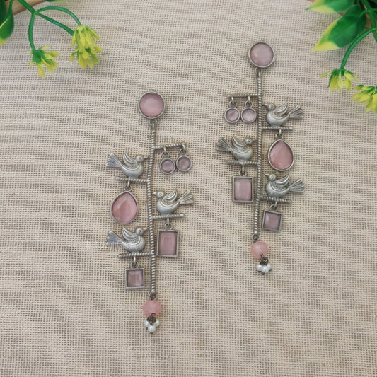 "Peazaz" Silver Look Alike Oxidized Earrings