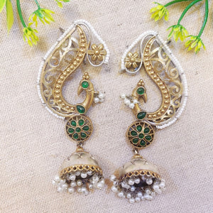 Green Kundan peacock Earcuff Green Kundan peacock Earcuff