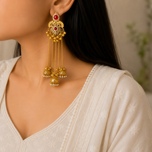 Shime Kashmiri Gold Earrings For Wedding Shime Kashmiri Gold Earrings For Wedding