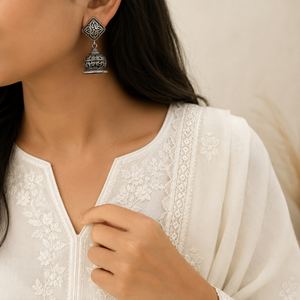 Terra Black Metal Earrings Jhumkas Terra Black Metal Earrings Jhumkas