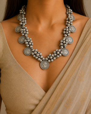 "Coin" Silver Look Alike Oxidised Necklace "Coin" Silver Look Alike Oxidised Necklace