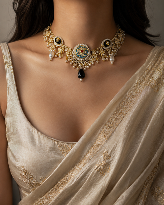 Orion Dual Tone Green Kundan Choker