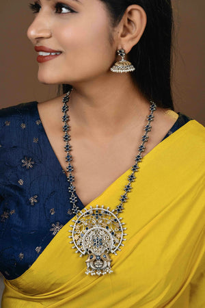 silver look alike oxidised necklace silver look alike oxidised necklace