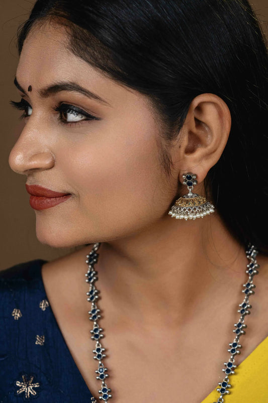 “Skylar” Silver Look Alike Oxidised Necklace