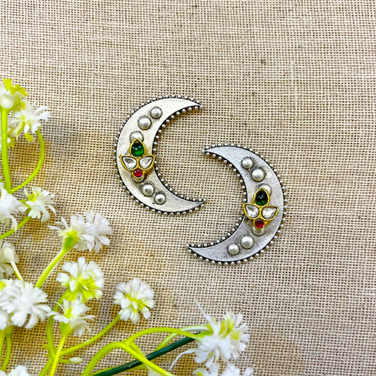 "Spire" Silver Look Alike Oxidized Earring