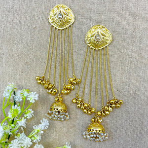 "Panihari" Silver Plated Dual Tone Earrings "Panihari" Silver Plated Dual Tone Earrings