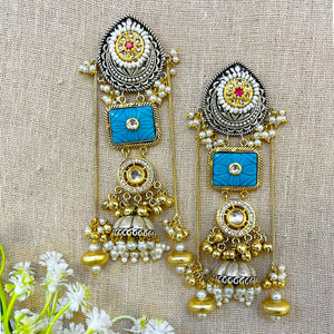 " Bloom" Silver Plated Dual Tone Earring " Bloom" Silver Plated Dual Tone Earring