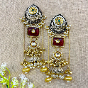 " Bloom" Silver Plated Dual Tone Earring " Bloom" Silver Plated Dual Tone Earring