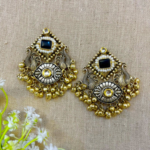 "Kirangi" Silver Plated Dual Tone Earrings "Kirangi" Silver Plated Dual Tone Earrings