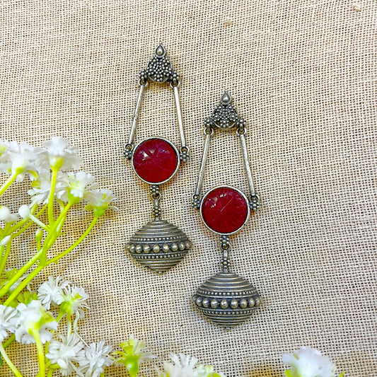 “Viha” Silver Look Alike Oxidised Earring