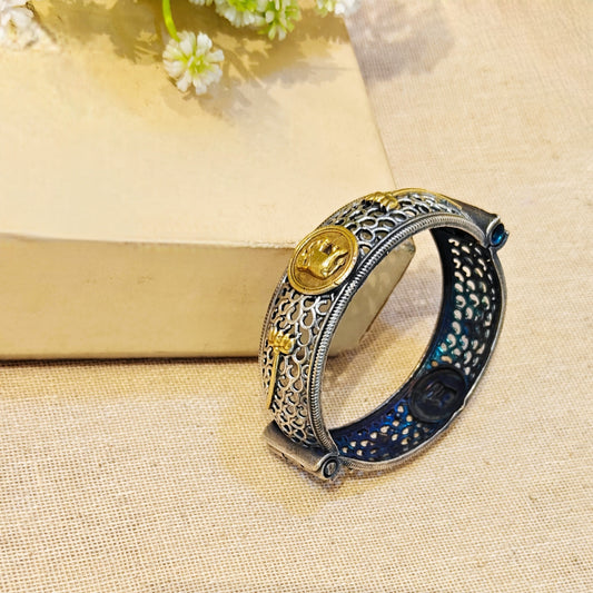 "Ayla"Silver Look Alike Dual Tone Kada