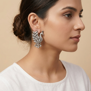 "Ismera"Silver Look Alike Oxidized Earrings "Ismera"Silver Look Alike Oxidized Earrings