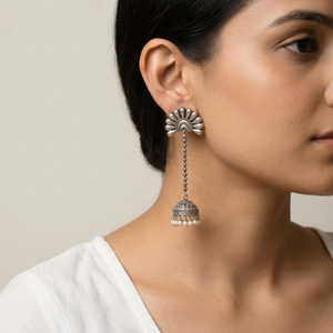 "Elva"Silver Look Alike Oxidized Earrings "Elva"Silver Look Alike Oxidized Earrings