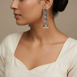 "Regal"Silver Look Alike Oxidized Earrings "Regal"Silver Look Alike Oxidized Earrings