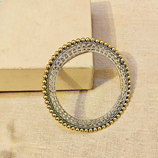 "Livia"Silver Look Alike Dual Tone Kada
