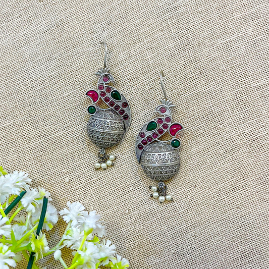 "Morbani" Silver Look Alike Oxidized Dangler