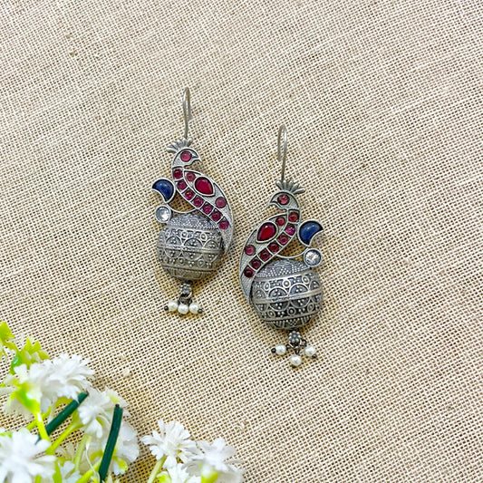 "Morbani" Silver Look Alike Oxidized Dangler