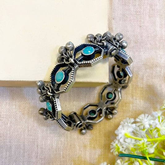 "Orbita" Silver Look Alike Oxidized Kada